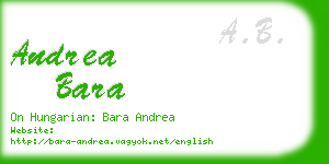 andrea bara business card